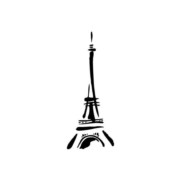 the eiffel tower is shown in black and white, as well as some other things