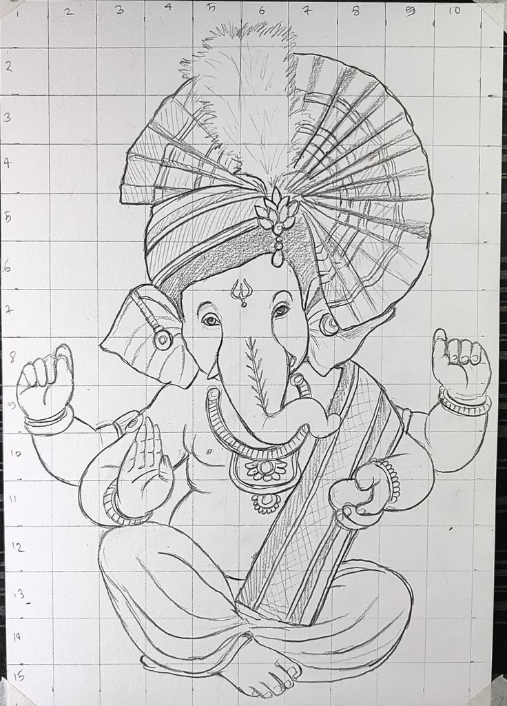 Ganesha Drawing With Colour, God Drawing Sketch, Baby Ganesha Drawing, Mahadev Drawing Easy, Lord Ganesha Mandala Art, Ganpati Sketch, Lord Ganesha Drawing, Pencilsketch Art, Ganesha Sketch