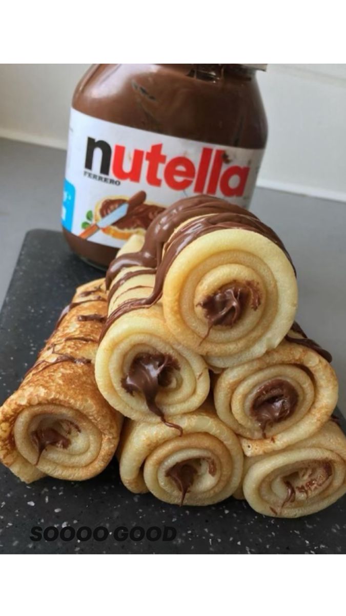 nutella rolls stacked on top of each other