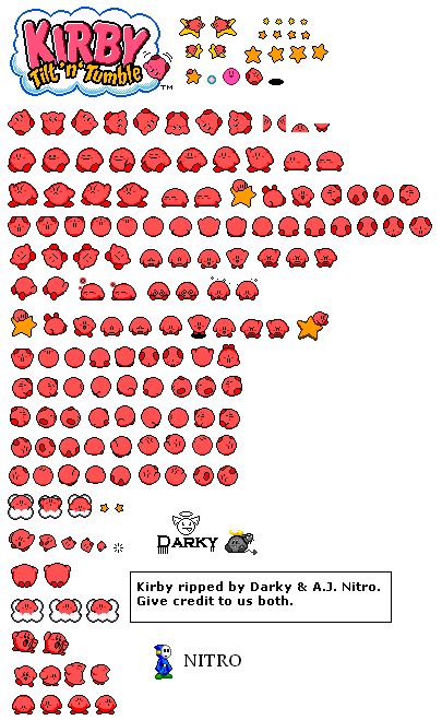 Kirby's Adventure Sprite Sheet