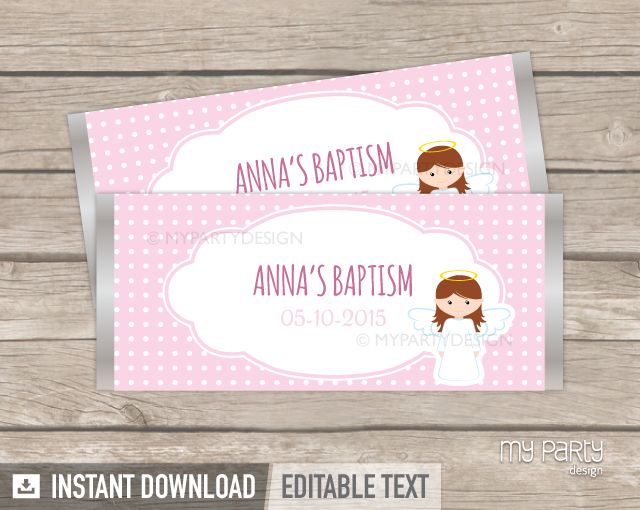 Baptism Chocolate, Christening Party Decorations, Christening Party Favors, Angel Party, Christening Banner, First Communion Party, Christening Party, Pink Angel, Communion Party