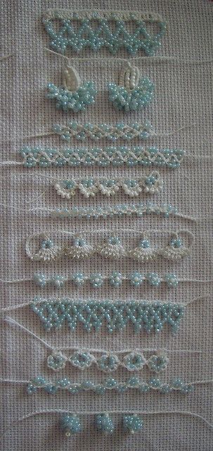 the beading is being worked on and ready to be stitched into something else