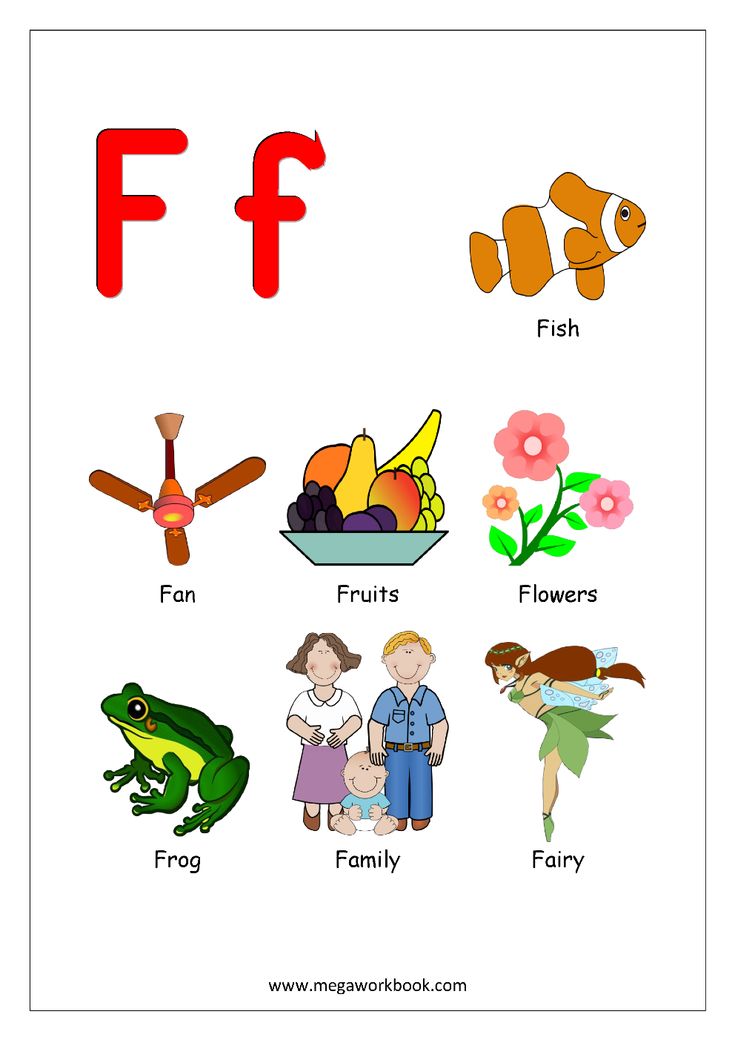 Objects Starting With Alphabet - F | Alphabet preschool, Preschool ...