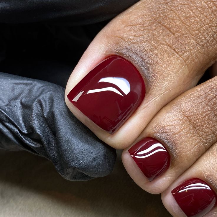 Russian pedicure nails manicure pedicure Burgundy Toenails, Cherry Red Pedicure, Red French Toe Nails, Maroon Toe Nails, Maroon Pedicure, Bright Red Pedicure, Deep Red French Tip, Dark Red Pedicure, Dark Red Toe Nails