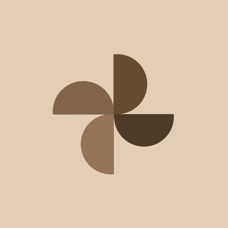 an abstract design with brown and tan colors on a beige background, the letter k is made up of overlapping shapes