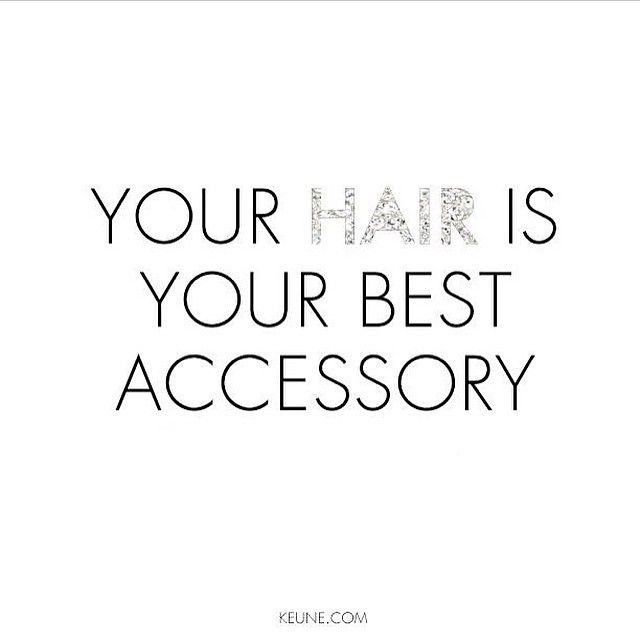 the words your hair is your best accessory are shown in black and white text on a white background