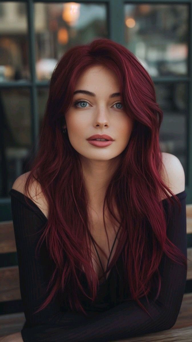 Dark Violet Red Hair, Red Hair Looks, Red Hair Inspiration, Copper Balayage, Plum Hair, Red Hair Inspo, Wine Hair, Hair Color Burgundy, Ginger Hair Color