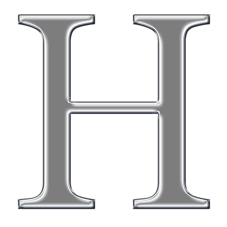 the letter h is made up of silver metal and has an uppercaseed effect