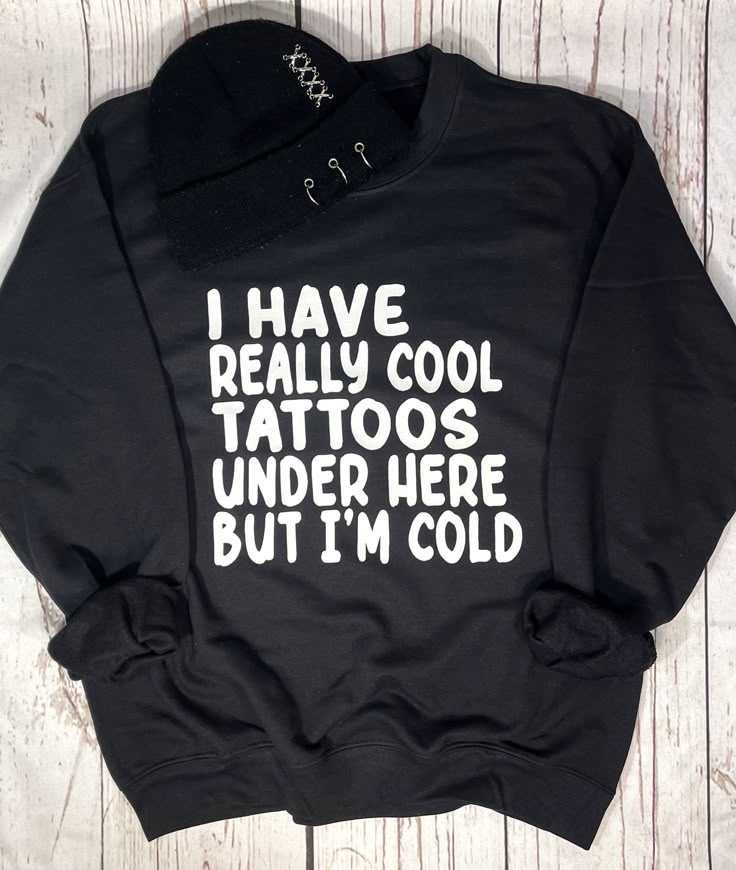 Funny Black Sweatshirt With Slogan, Black Funny Slogan Sweatshirt, Funny Black Slogan Sweatshirt, Funny Black Winter Tops, Funny Winter Streetwear Tops, Funny Black Top For Winter, Funny Winter Tops In Black, Winter Punk T-shirt With Letter Print, Punk Style Letter Print T-shirt For Winter