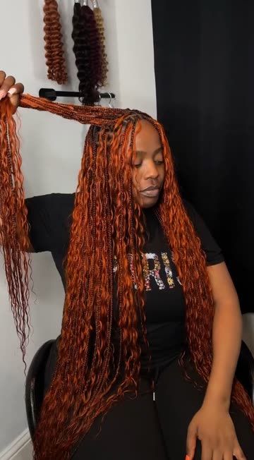 braids_and_beyond (@braids_beyond) | Snapchat Stories, Spotlight & Lenses Fox Brown Braids, Black And Ginger Knotless Braids, Orange Braids Black Women, Orange Boho Braids, Orange And Brown Braids, Copper Brown Braids, Copper Braids, Brown Braids, Fall Braids