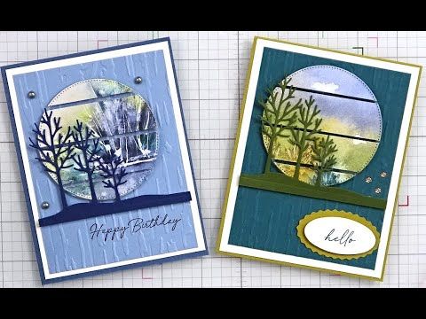 two cards that have trees on them