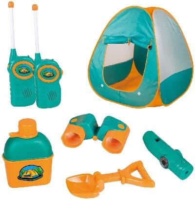 a toy tent with sand and water toys in the shape of an animal, fish or turtle