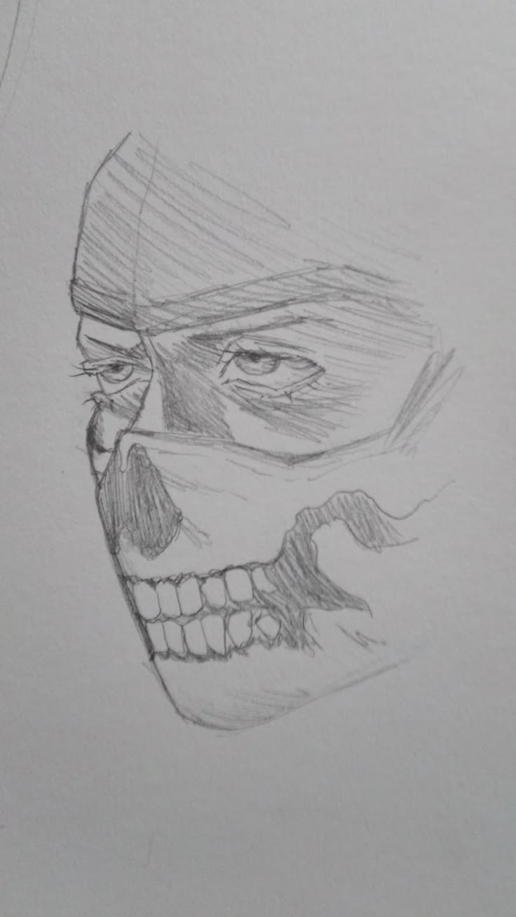 a drawing of a man's face with his mouth open