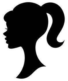 the silhouette of a woman's head is shown