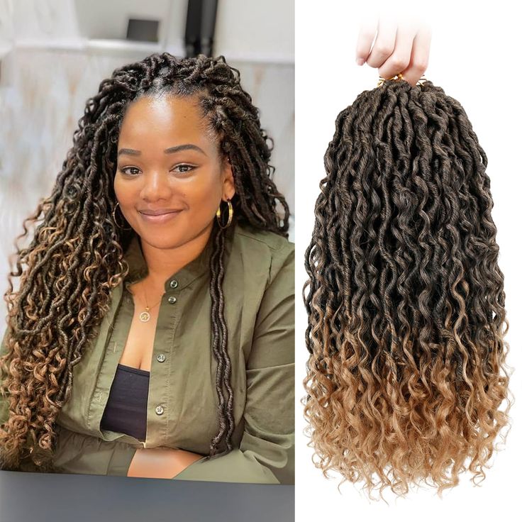 Amazon.com : New Goddess Locs Crochet Hair - 14 Inch River Faux Locs Crochet Hair for Black Women, 144 Strands Boho Locs with More Small Curls (14 Inch, 6Packs, T/27) : Beauty & Personal Care River Locs Crochet Hairstyles, River Locs Hairstyles, Crochet Faux Locs Hairstyles For Women, Crochet Locks Hair Faux Locs, Crochet Braid Styles Faux Locs, Crochet Locs Hairstyles, Boho Goddess Locs Crochet, Faux Locs With Curls, Boho Locs Black Women