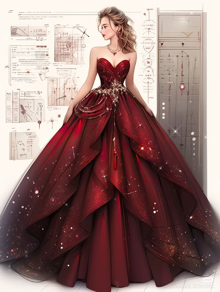 Flower Dress Wedding, Prom Dress Unique, Vestidos Anime, Digital Dress, Dreamy Gowns, Dress Illustration, Old Fashion Dresses, Fantasy Dresses, Fashion Drawing Dresses