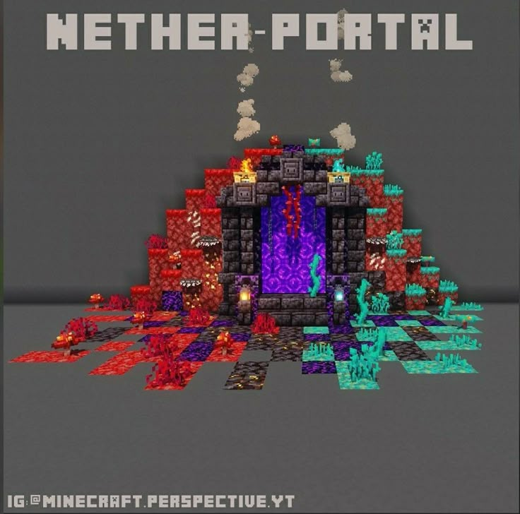 an image of a computer game screen with the text nether portal