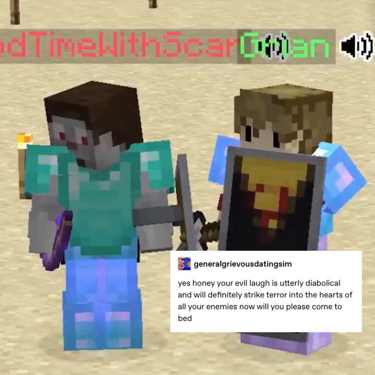 two people standing next to each other in minecraft