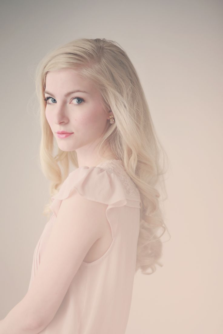 black and white photograph of a woman with long blonde hair