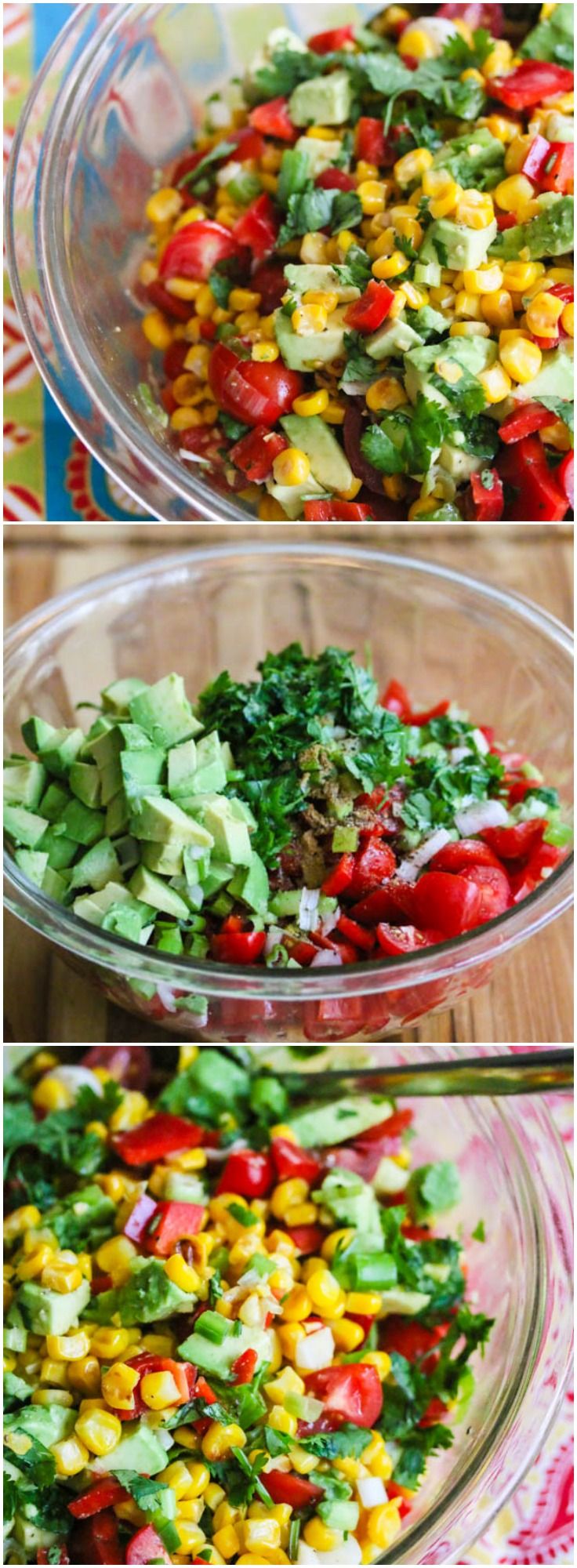 two bowls filled with different types of vegetables and one bowl full of chopped up veggies