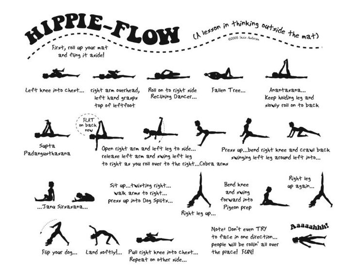 an exercise poster with the words hippie - flow on it