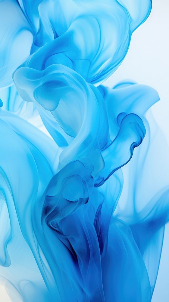 blue and white liquid is flowing in the air, creating an abstract pattern on top of each other