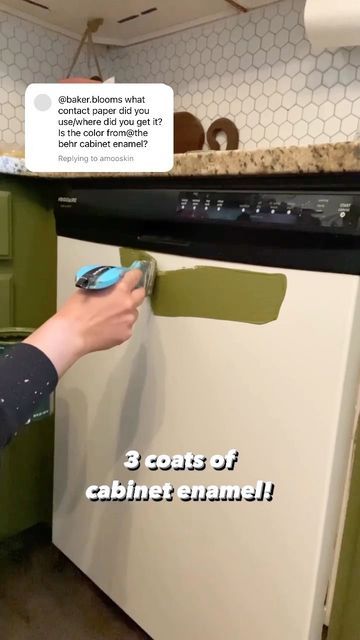 a person is using an appliance to clean the dishwasher