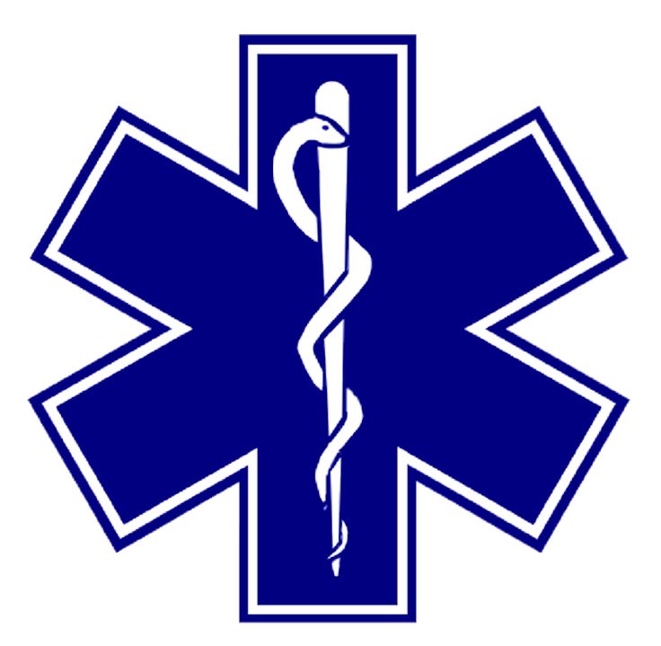 an emt star of life with a staff of asterisk symbol