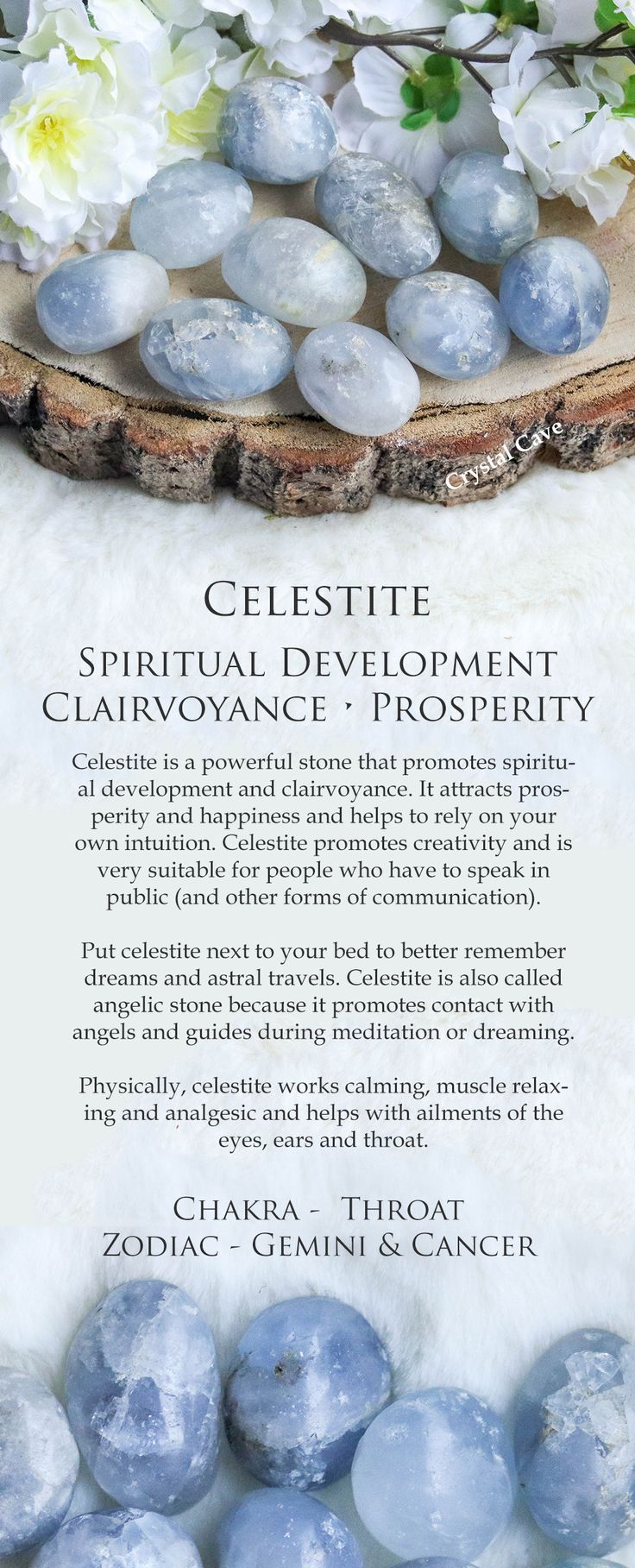 Celestite Crystal, Crystal Cave, Crystals Healing Properties, Spiritual Crystals, Astral Travel, Gemstone Meanings, Blue Calcite, Crystal Therapy, Crystal Healing Stones