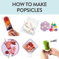 the cover of how to make popsicles is shown with pictures of different types of popsicles