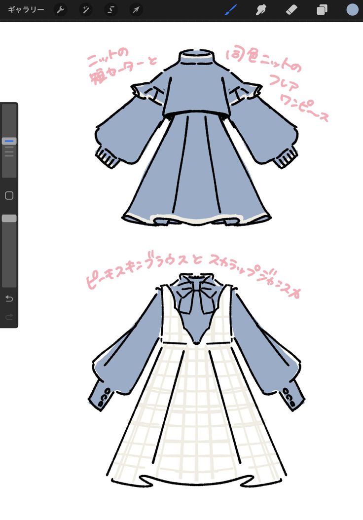 an image of a dress that is being drawn on the computer screen, with text below it