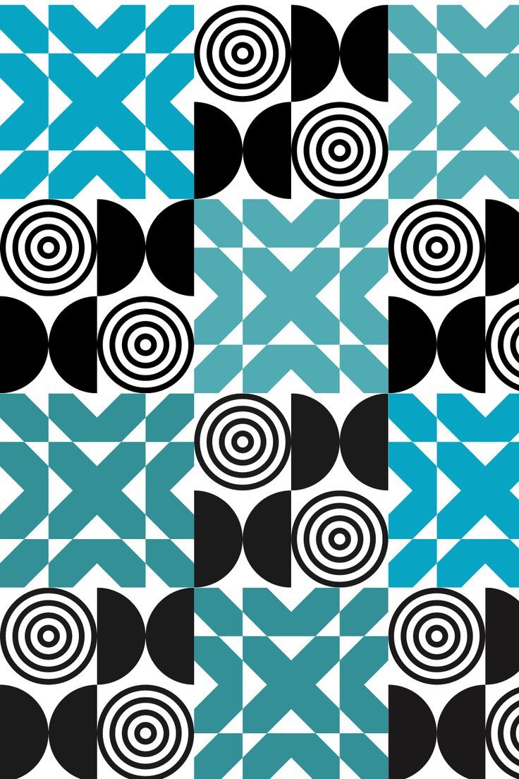 pattern with different blues, tribal and mid-century elements Ocean Pattern, Project Life Cards, Modern Interiors, Mid Century Style, Modern Interior, Cover Design, Vivid Colors, Modern Art, Wall Art Prints