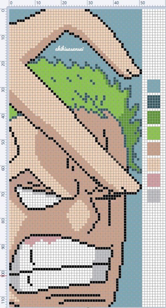 a cross stitch pattern with the image of a man's face