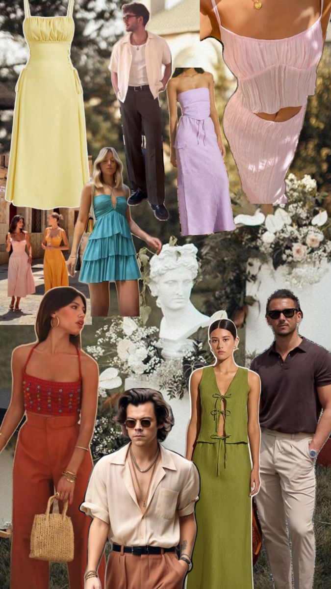 the collage shows many different types of clothing