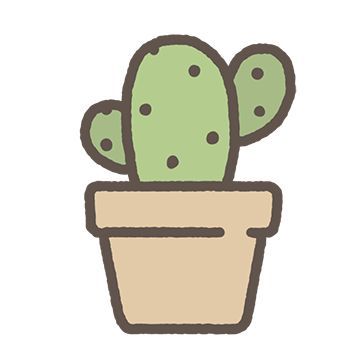 a cactus in a pot with polka dots on the plant's leaves is shown