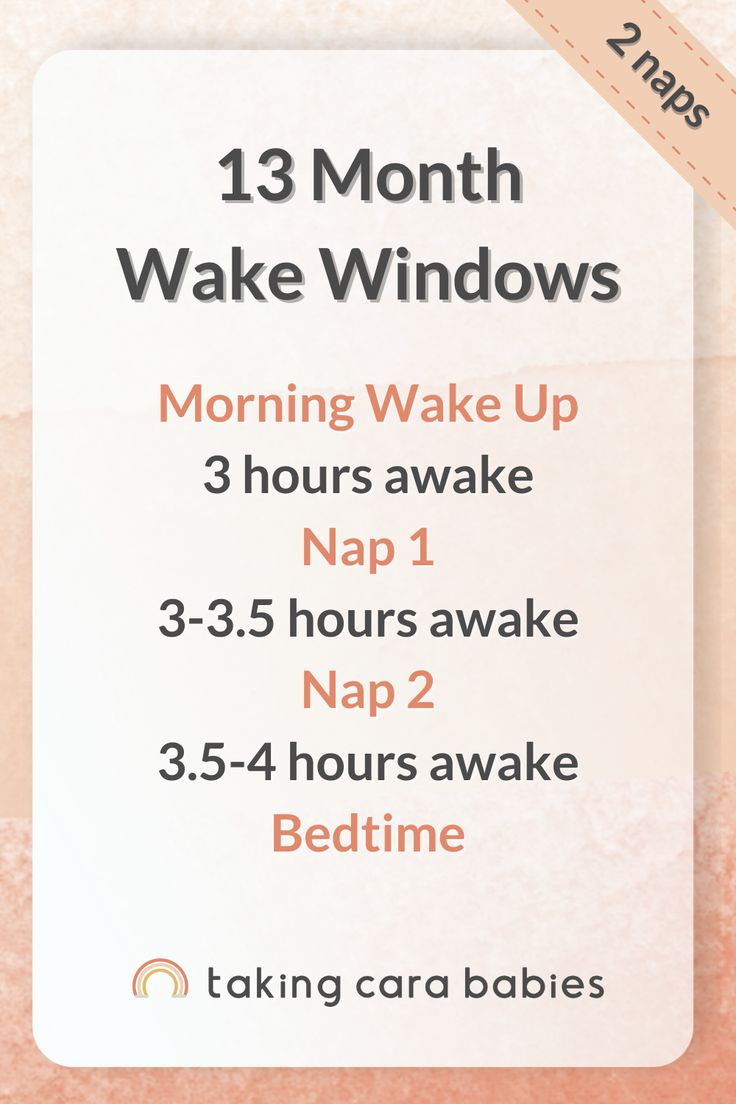 the baby's wake schedule is shown in pink and white with an orange stripe