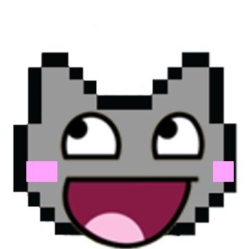 an emoticive face with pink eyes and mouth is shown in this pixellated image