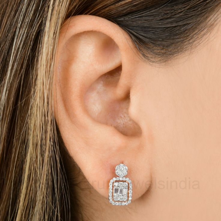 Natural H/SI Pave Diamond Stud Solid 10k Rose Gold Earrings Jewelry 1.10 Ct. Classic Diamond Earrings Simple, Simple Diamond Earrings Bali, Earrings Real Diamond, Real Diamond Earrings Studs Indian, 4 In 1 Diamond Earrings Indian, Diamond Ear Studs Women, Diamond Earrings Studs Classy, Diamond Stud Earrings On Ear Size, Deb Ball