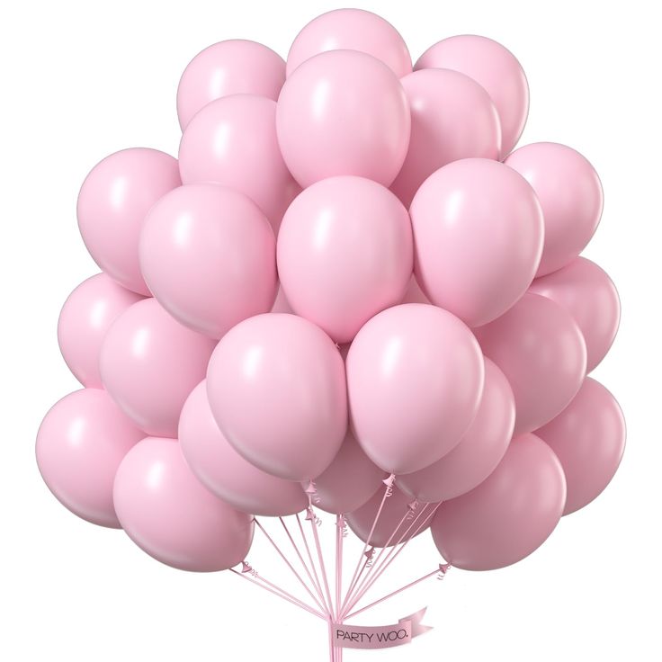 a bunch of pink balloons on a white background