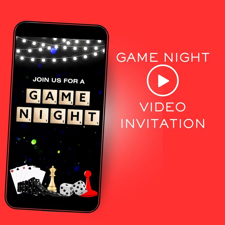 the game night video is displayed on an iphone with lights and dices around it