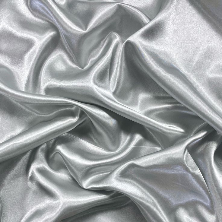 Liquid Satin Fabric - Pound Fabrics Satin Fabric Texture, Shopping On A Budget, Small Business Cards, Liquid Satin, Textiles Projects, Silver Silk, Silk Fabrics, Metal Containers, Silver Fabric