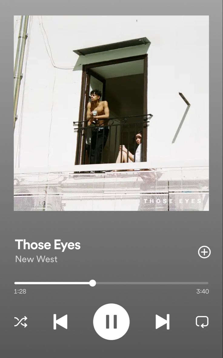 an mp3 player with the words those eyes new west on it's display screen