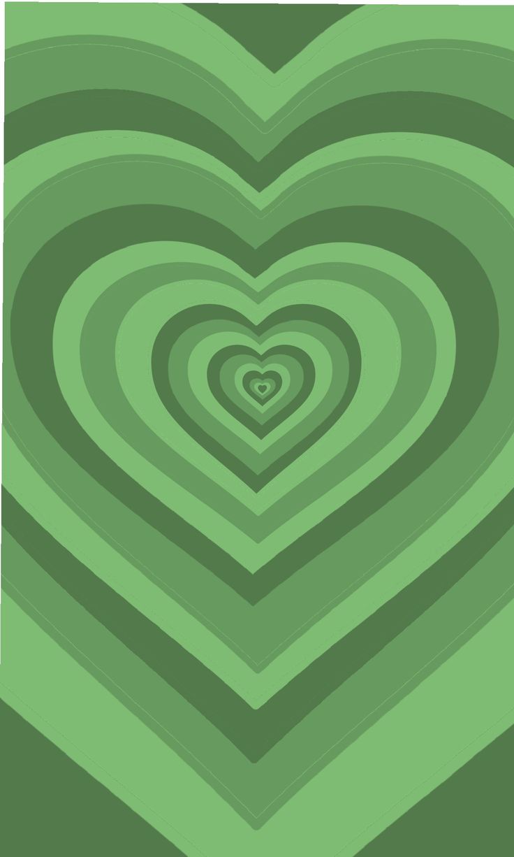 a green heart shaped background with lots of smaller hearts in the center and one at the top