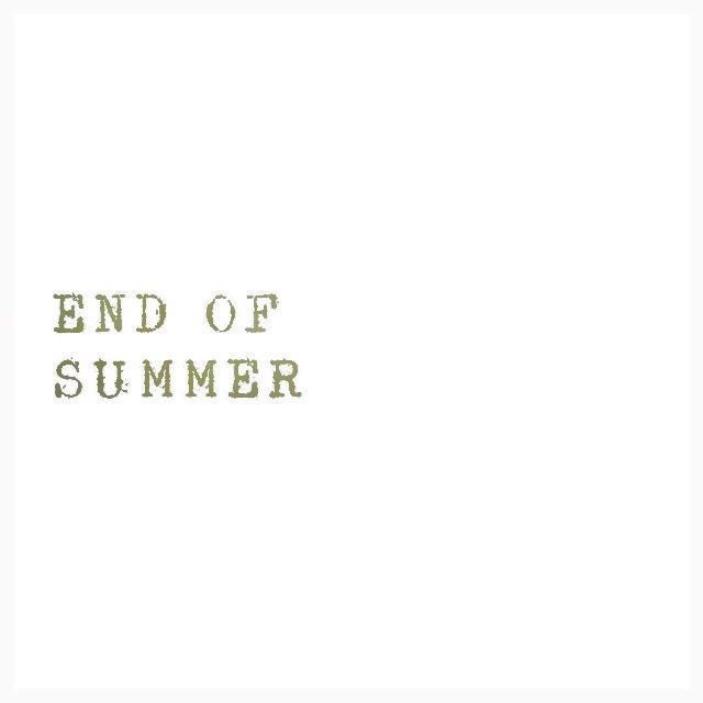 the words end of summer written in green ink on a white background photographic art print