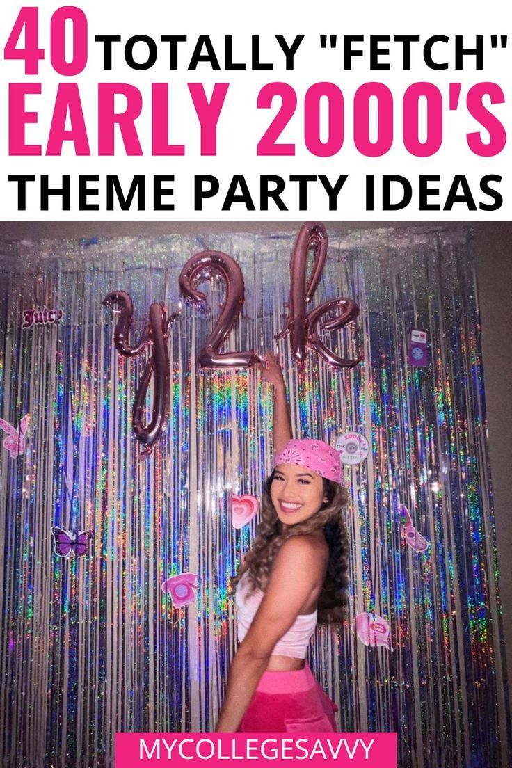 Throwing a Y2k Party this year? Here are 40 of the absolute best ideas for a 2000s themed party. 2000s Party Theme Decorations, Early 2000s Theme Party, 2000 Birthday Party Theme, 2000 Party Theme Early 2000s, 2000 Theme Party Outfits, 2000 Theme Party Ideas, 2000s Birthday Party, Y2k Themed Party, Y2k Party Ideas