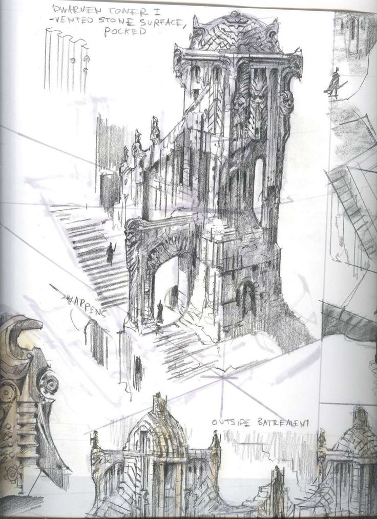 an architectural drawing of the ruins and staircases