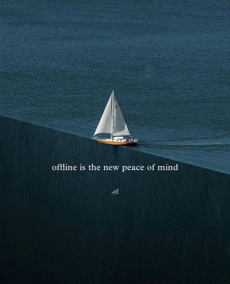 a sailboat floating on top of a large body of water with a quote written below it