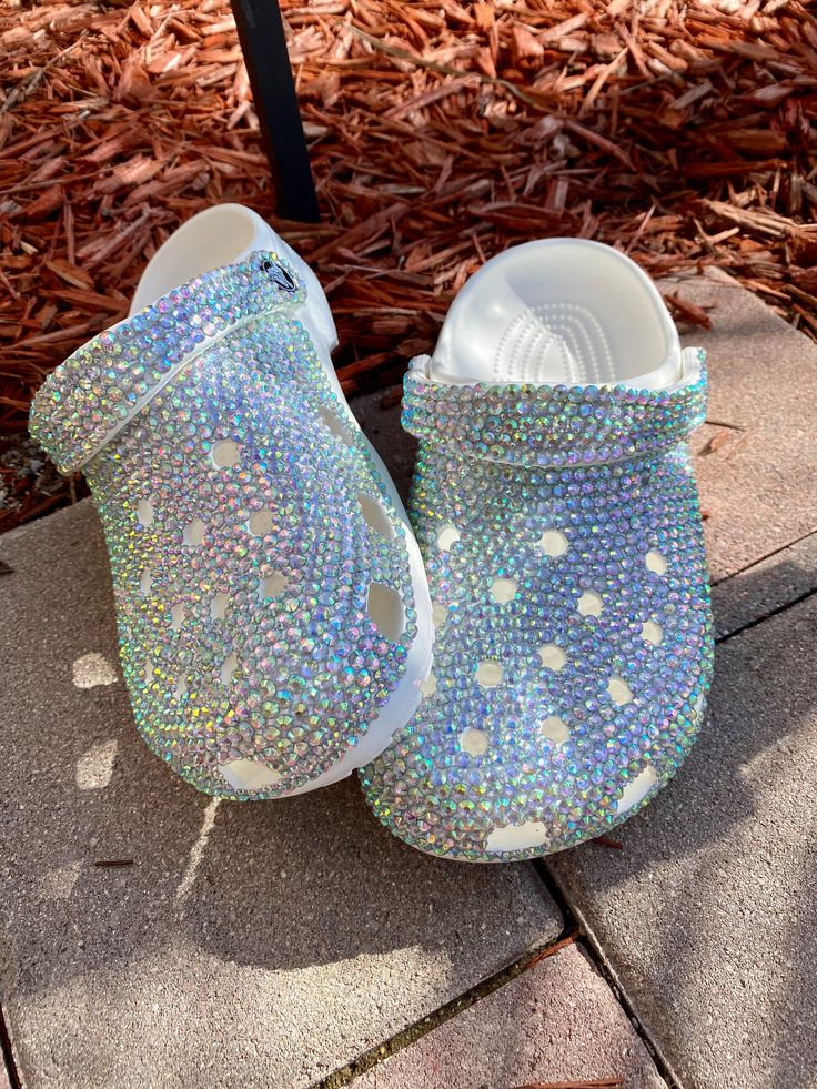 You can send me your crocs or shoe of choice chucks,vans, etc. and I will bling them and ship them back. If I need to order your crocs or shoe of choice it'll be an extra charge. That you will be invoiced seperate for. Best Mens Shoes, Bedazzled Shoes Diy, Mens Shoes Casual, Bedazzled Shoes, Sneakers Nike Air, Bling Ideas, Crocs Fashion, Rhinestone Projects, Rhinestone Crafts