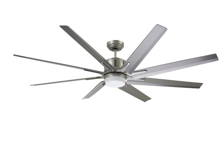 a ceiling fan that has four blades on it