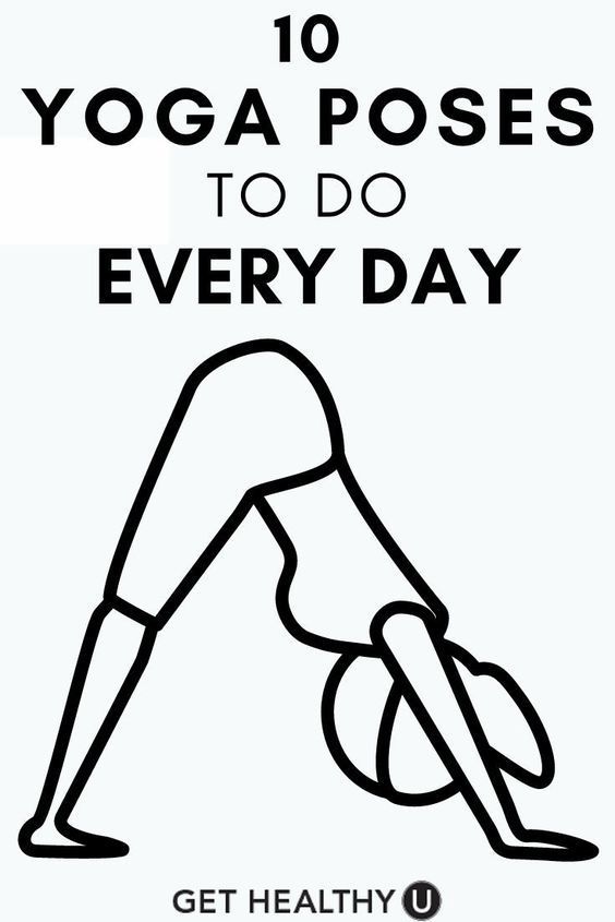 a poster with the words yoga poses to do every day and a drawing of a person doing